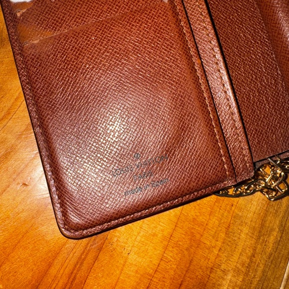 Louis Vuitton French purse, wallet, monogram, vintage kiss Lock brown gold - Picture 8 of 16